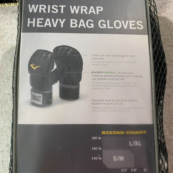 EVERLAST New WRIST WRAP HEAVY BAG GLOVES Training Mitt Work SIZE L/XL - Picture 6 of 6